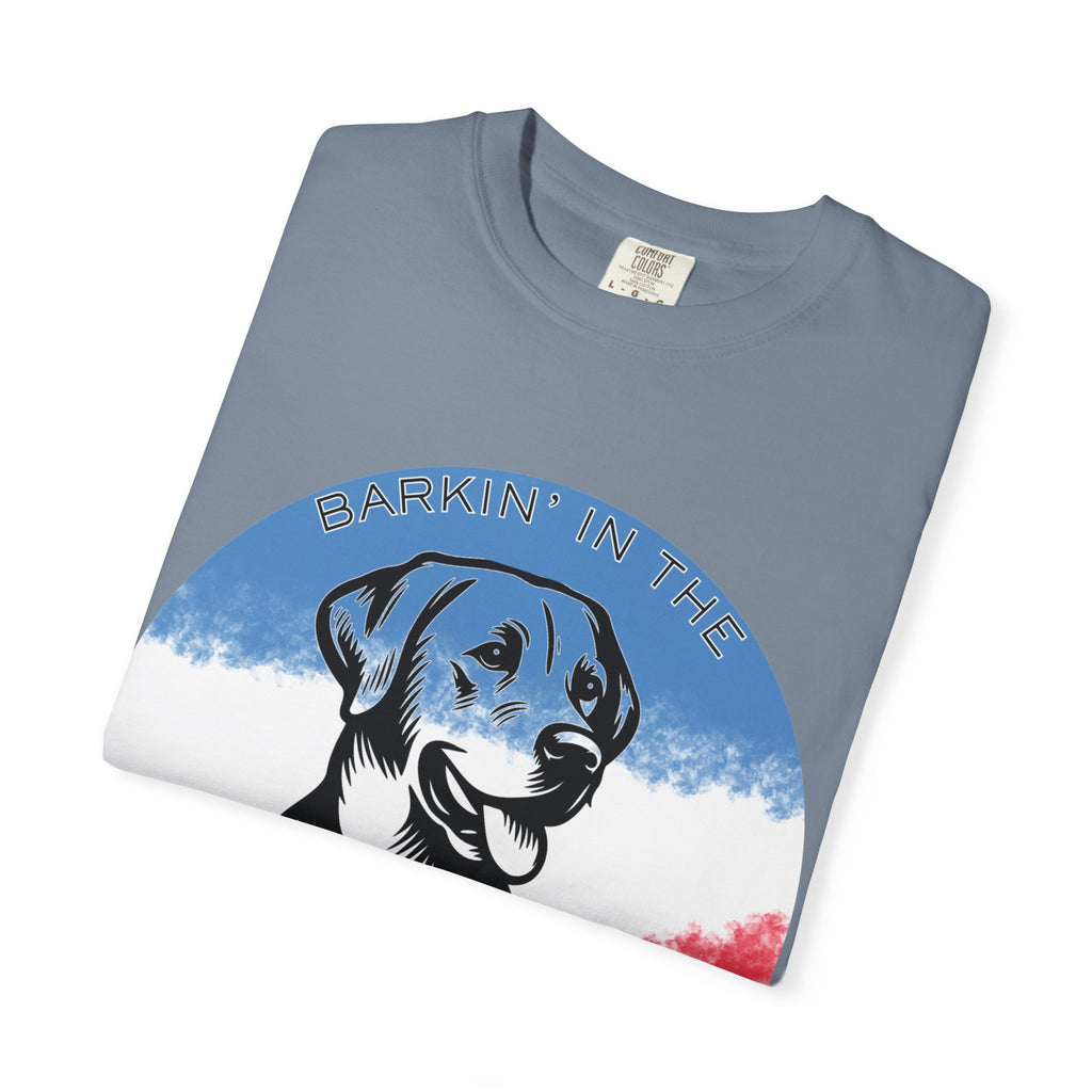 Patriotic Labrador USA T-Shirt — American Flag Dog Graphic Tee
