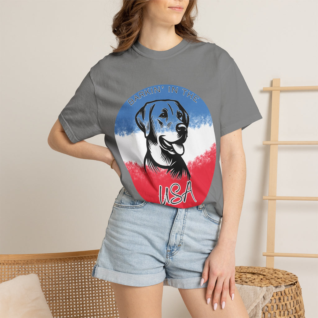 Patriotic Labrador USA T-Shirt — American Flag Dog Graphic Tee