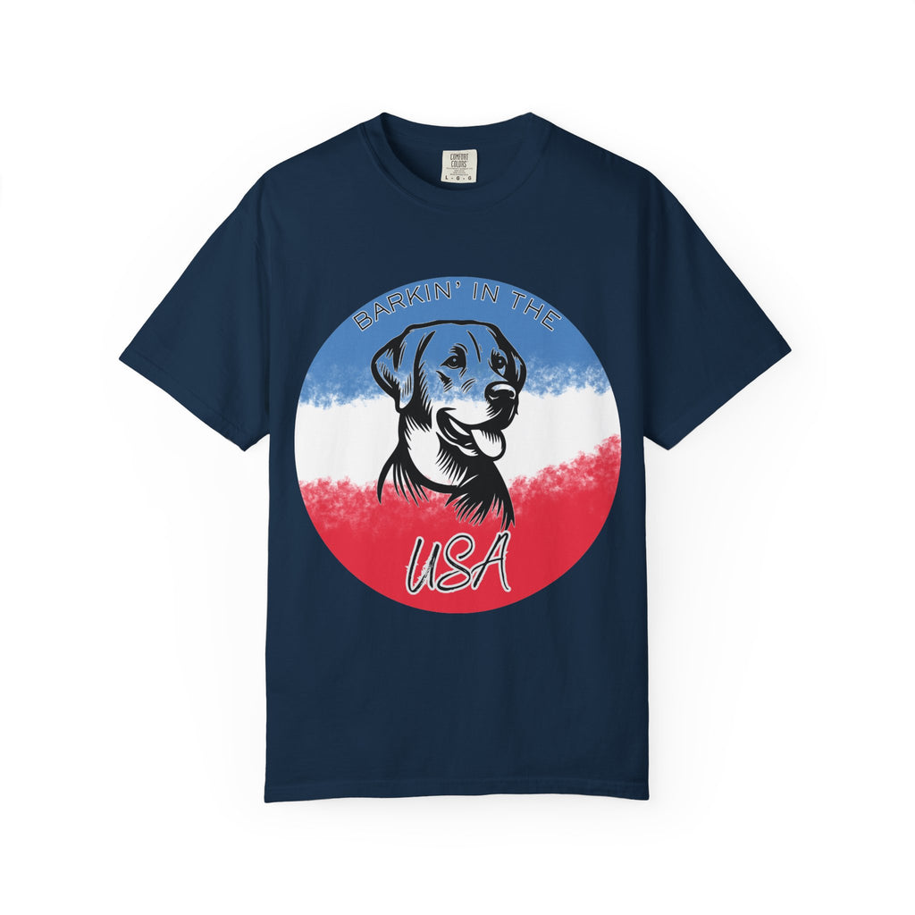 Patriotic Labrador USA T-Shirt — American Flag Dog Graphic Tee