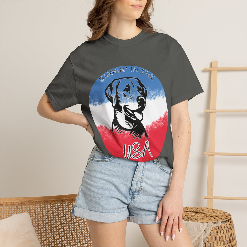 Patriotic Labrador USA T-Shirt — American Flag Dog Graphic Tee