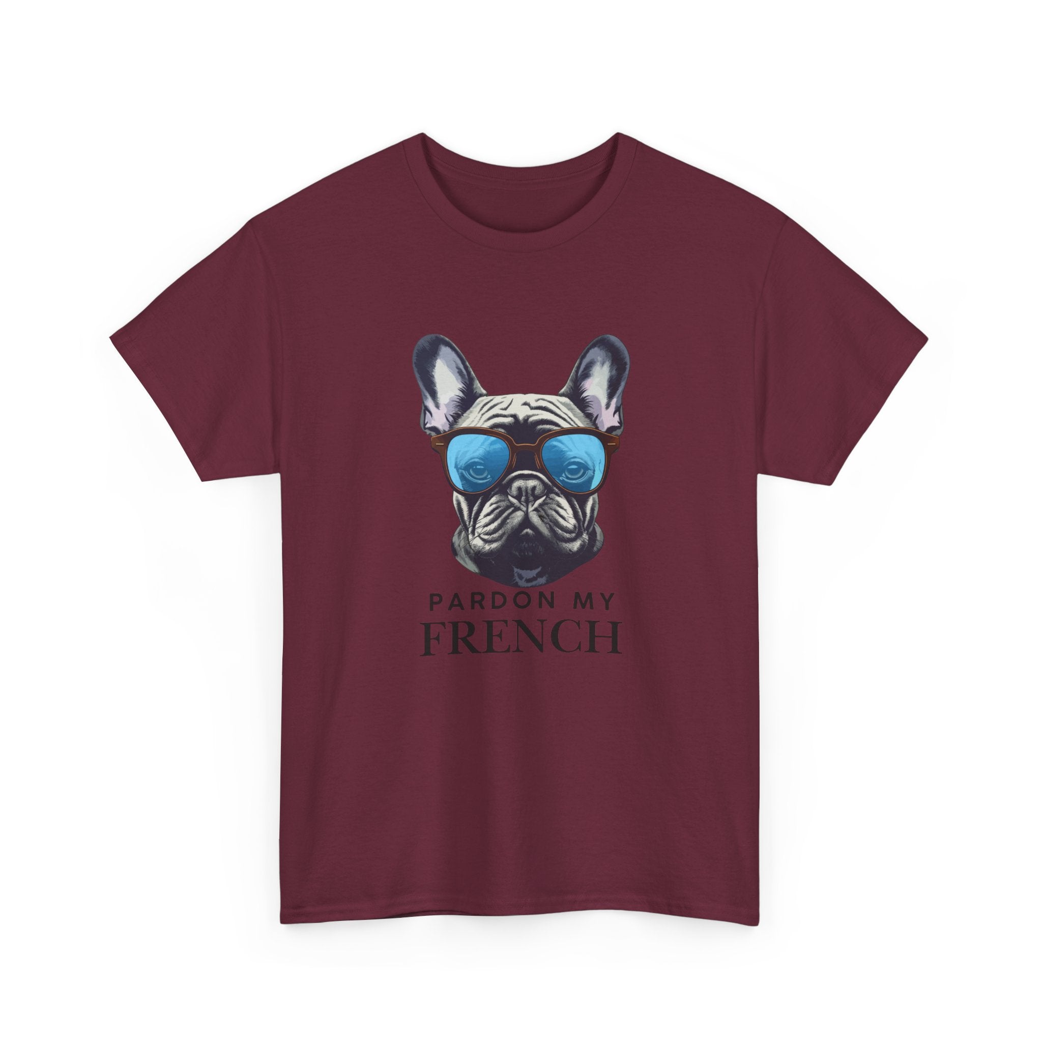 French Bulldog Tee - "Pardon My French" Sunglasses Dog Graphic Shirt