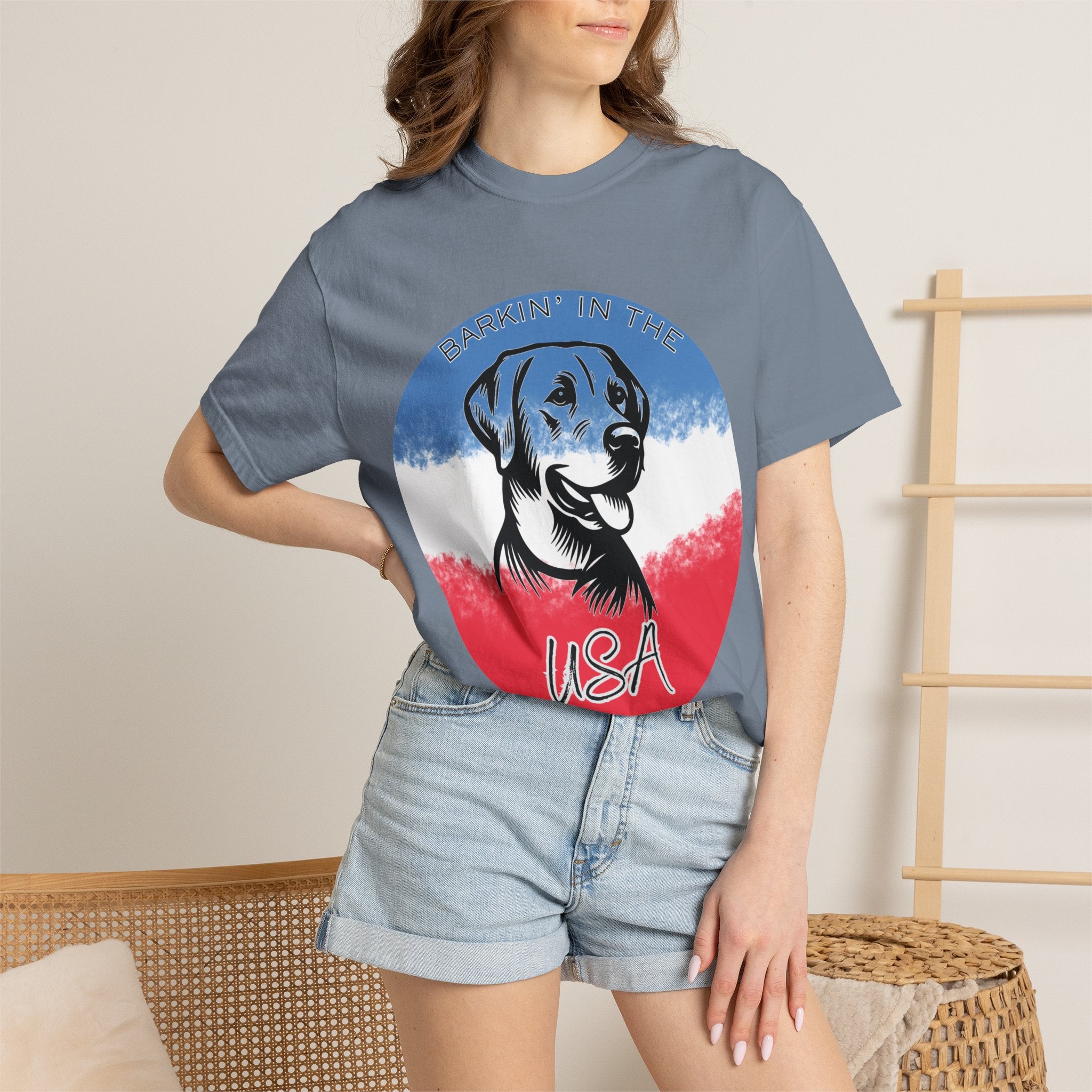 Patriotic Labrador USA T-Shirt — American Flag Dog Graphic Tee