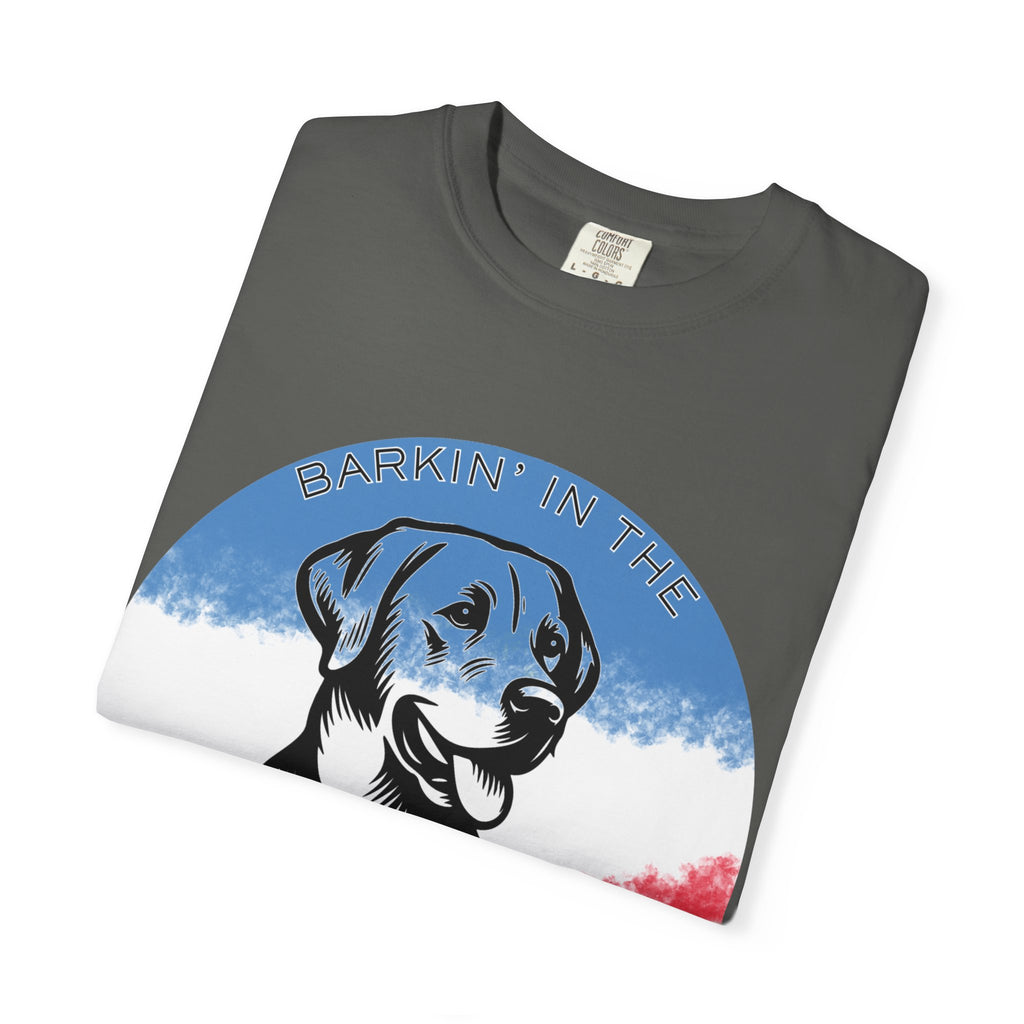 Patriotic Labrador USA T-Shirt — American Flag Dog Graphic Tee