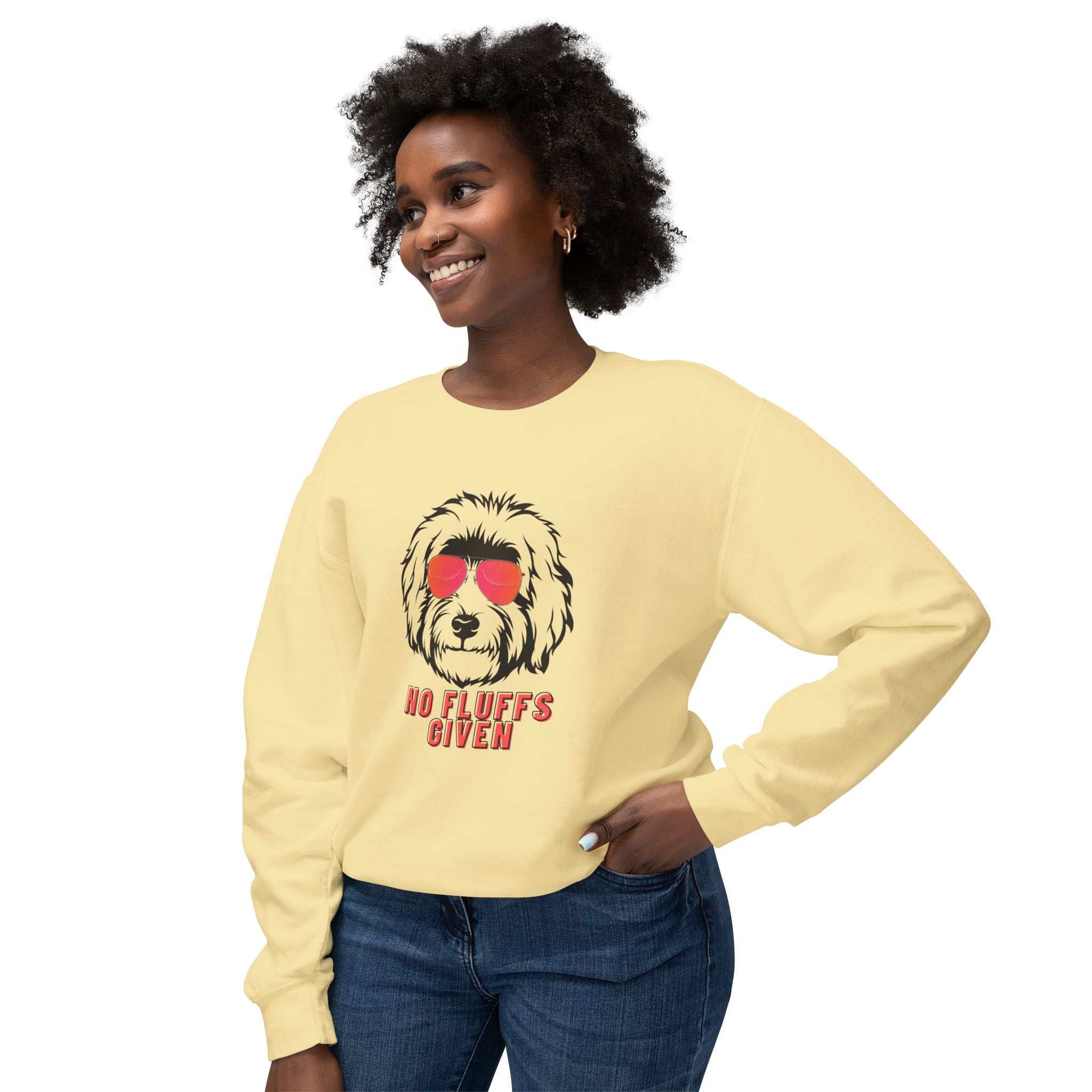 No Fluffs Given Sweatshirt – Funny Dog Crewneck for Pet Lovers