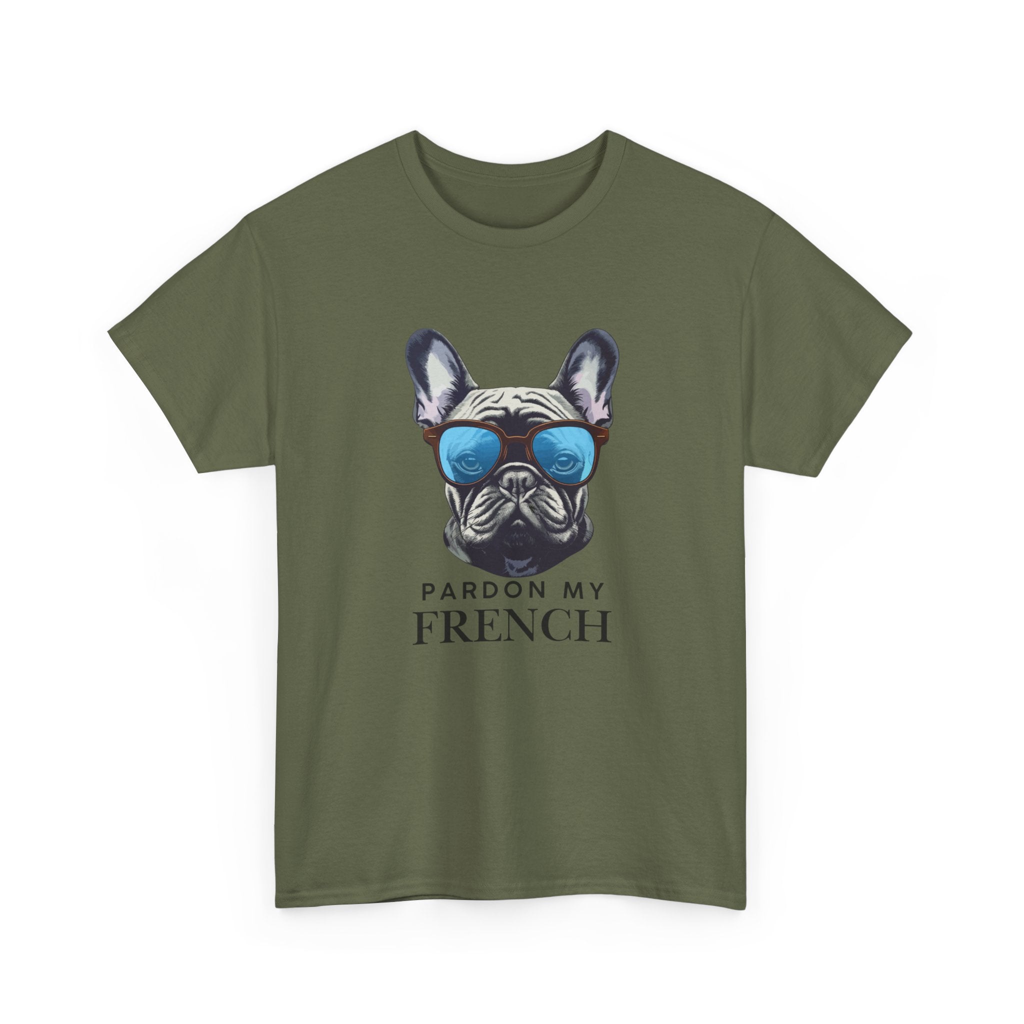 French Bulldog Tee - "Pardon My French" Sunglasses Dog Graphic Shirt