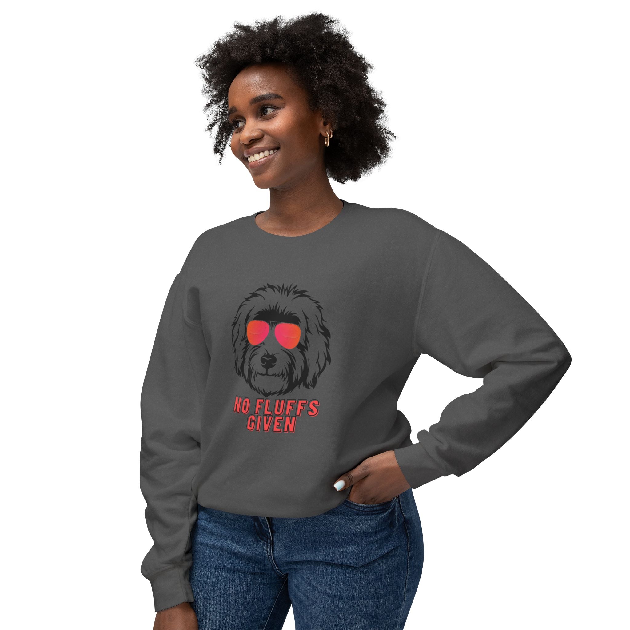 No Fluffs Given Sweatshirt – Funny Dog Crewneck for Pet Lovers