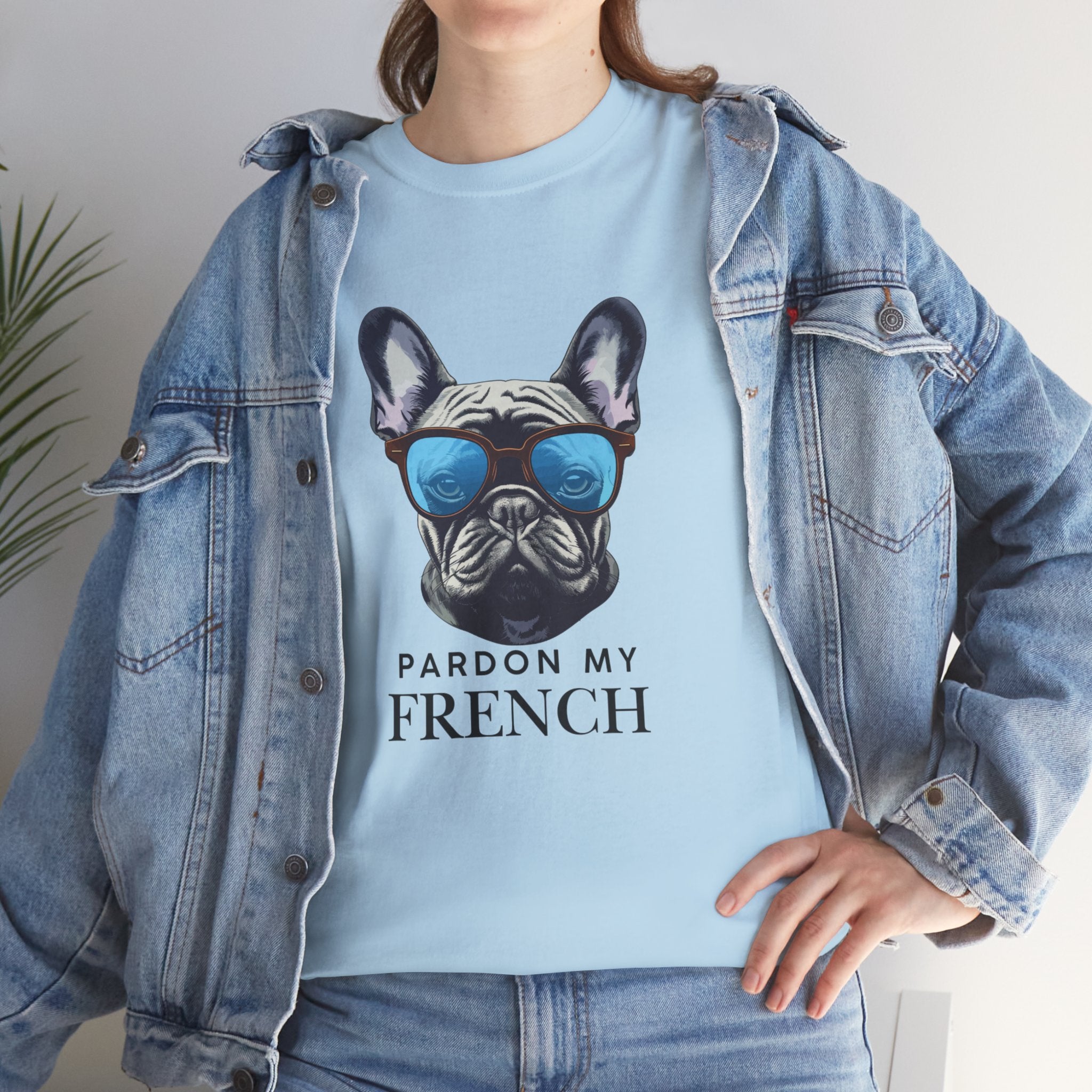 French Bulldog Tee - "Pardon My French" Sunglasses Dog Graphic Shirt