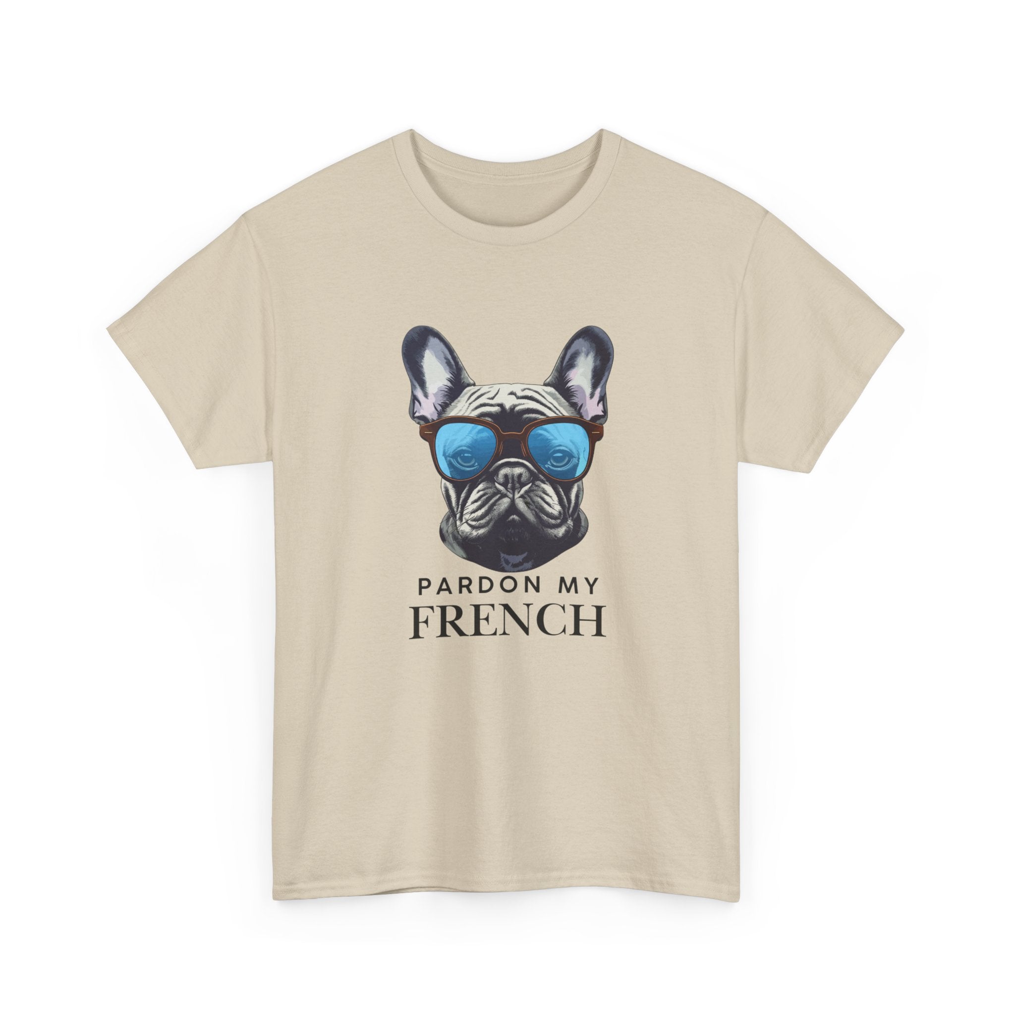 French Bulldog Tee - "Pardon My French" Sunglasses Dog Graphic Shirt