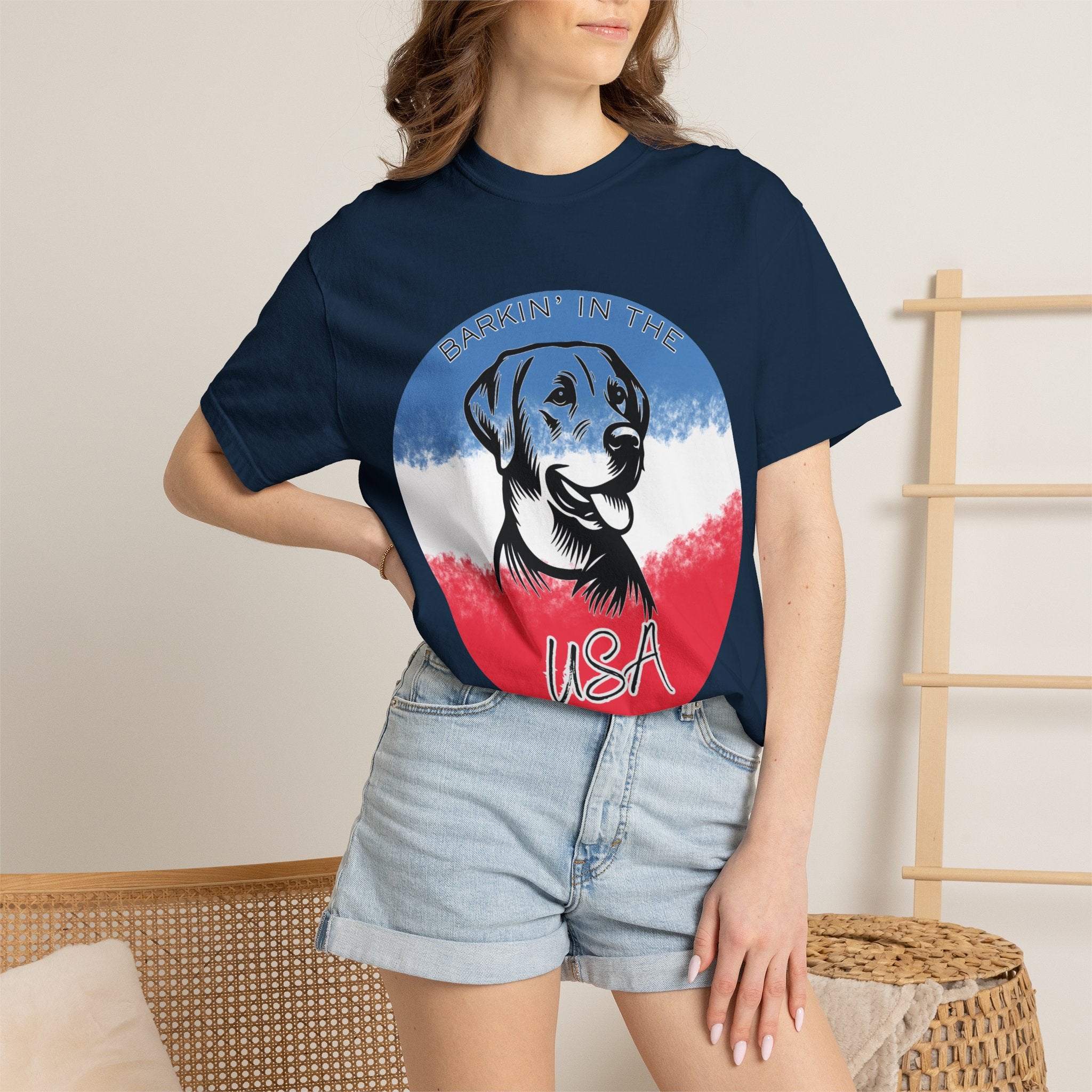 Patriotic Labrador USA T-Shirt — American Flag Dog Graphic Tee
