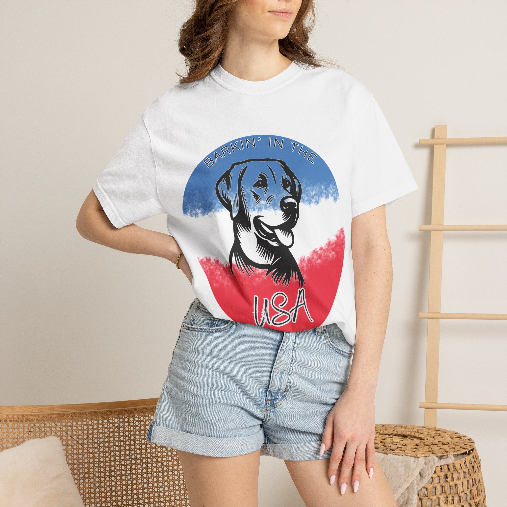 Patriotic Labrador USA T-Shirt — American Flag Dog Graphic Tee