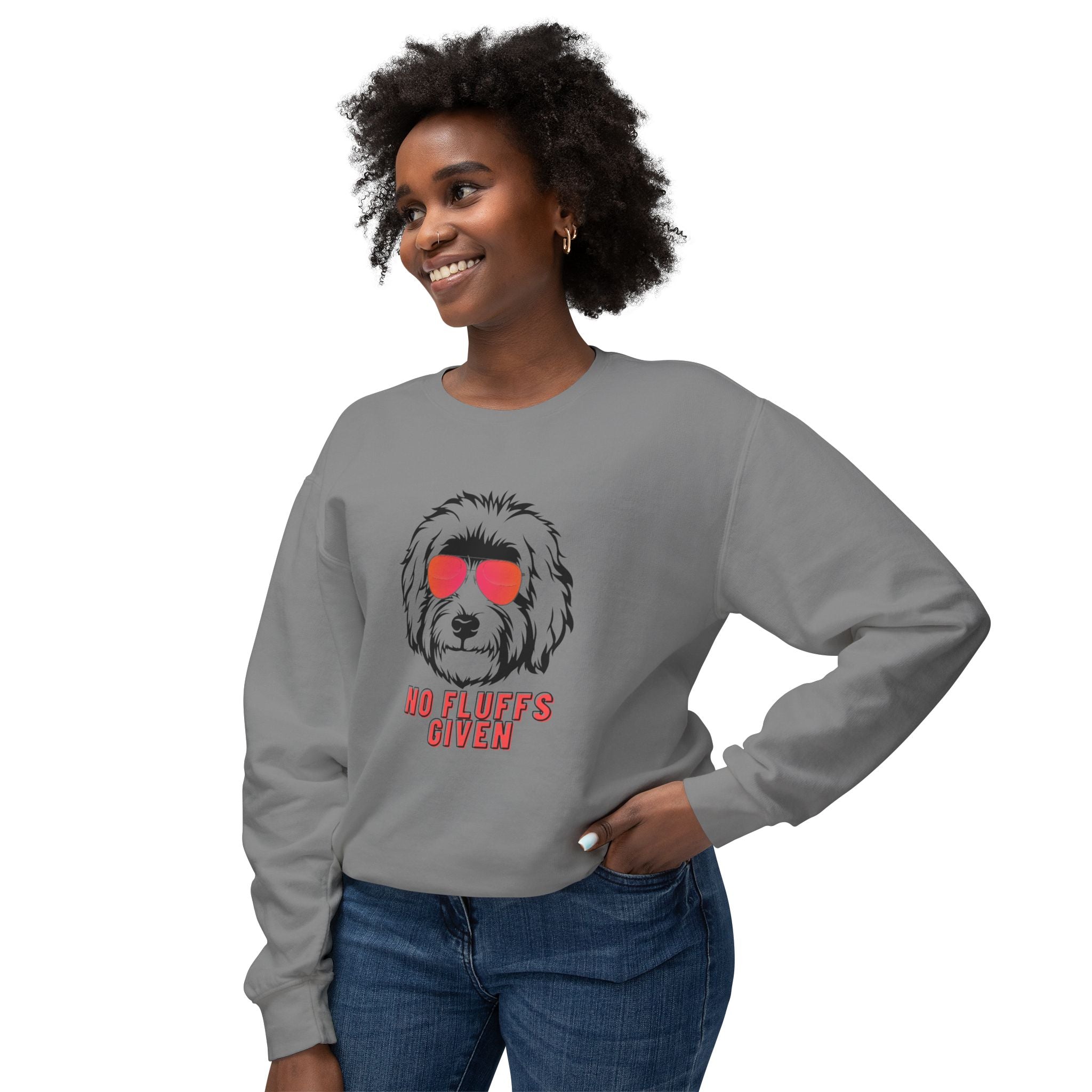 No Fluffs Given Sweatshirt – Funny Dog Crewneck for Pet Lovers